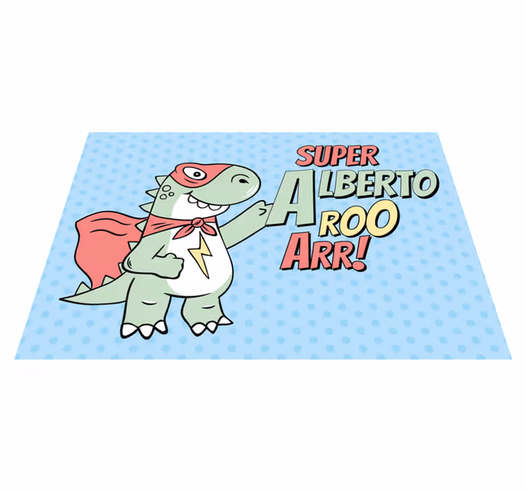 Superhero Dinosaur vinyl rug - TenStickers