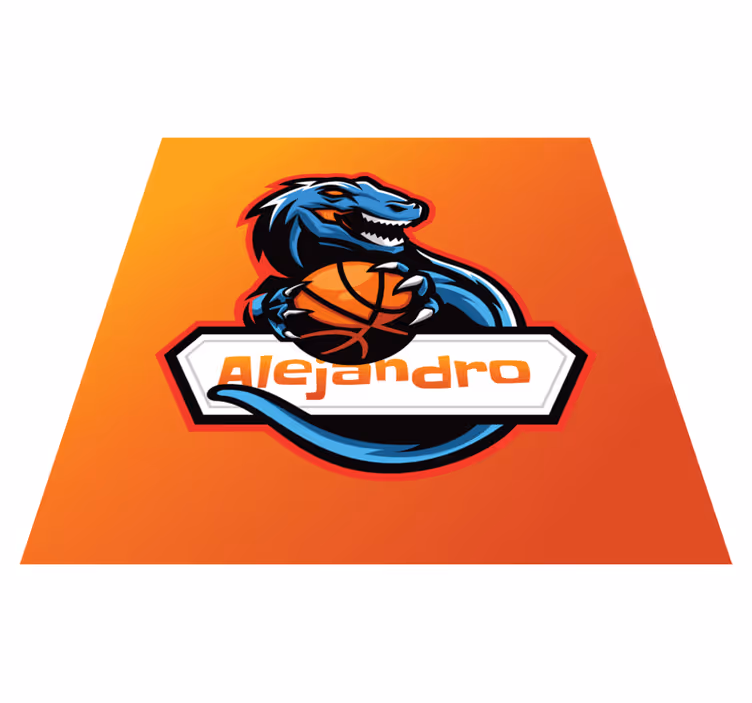 Personalised Basketball Dinosaur mat - TenStickers