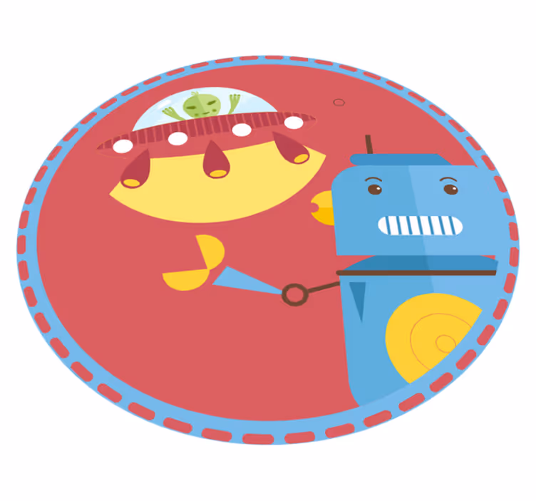 Submarine Robot Play kids vinyl rug - TenStickers