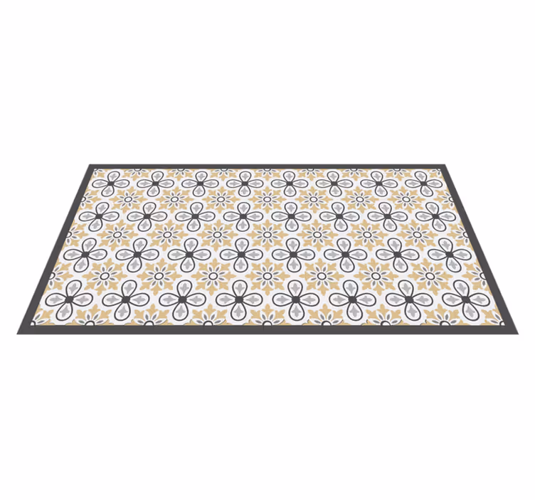 Antique Floral tile vinyl rug - TenStickers