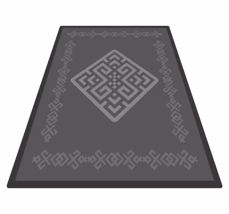 Intricate Geometric Pattern gray vinyl rug - TenStickers