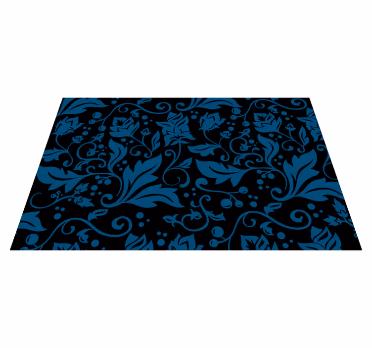 Floral Swirl Motif flower vinyl rug - TenStickers