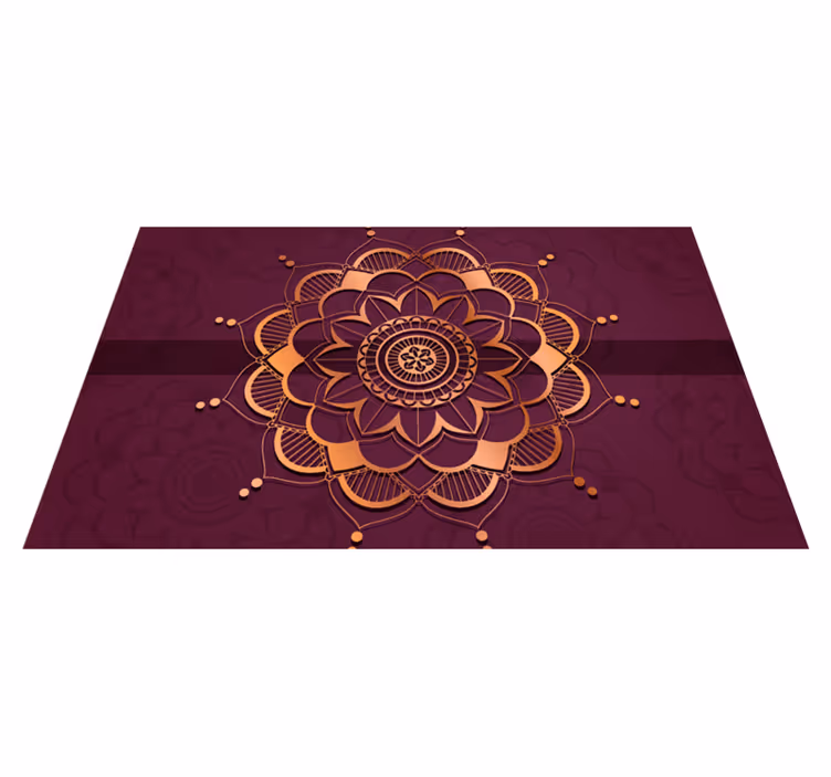Purple and Gold Mandala Vinyl rug for home - TenStickers