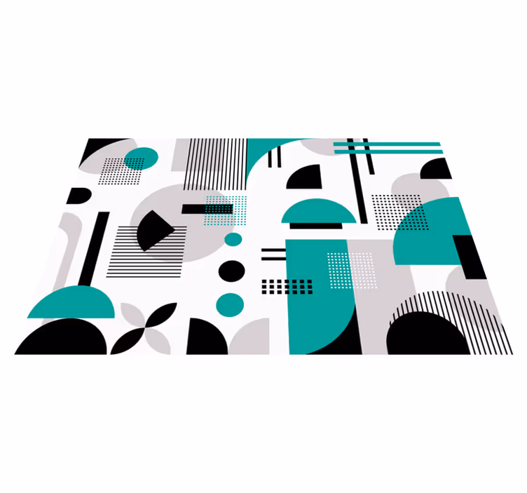 Modern Geometric shape vinyl rug - TenStickers