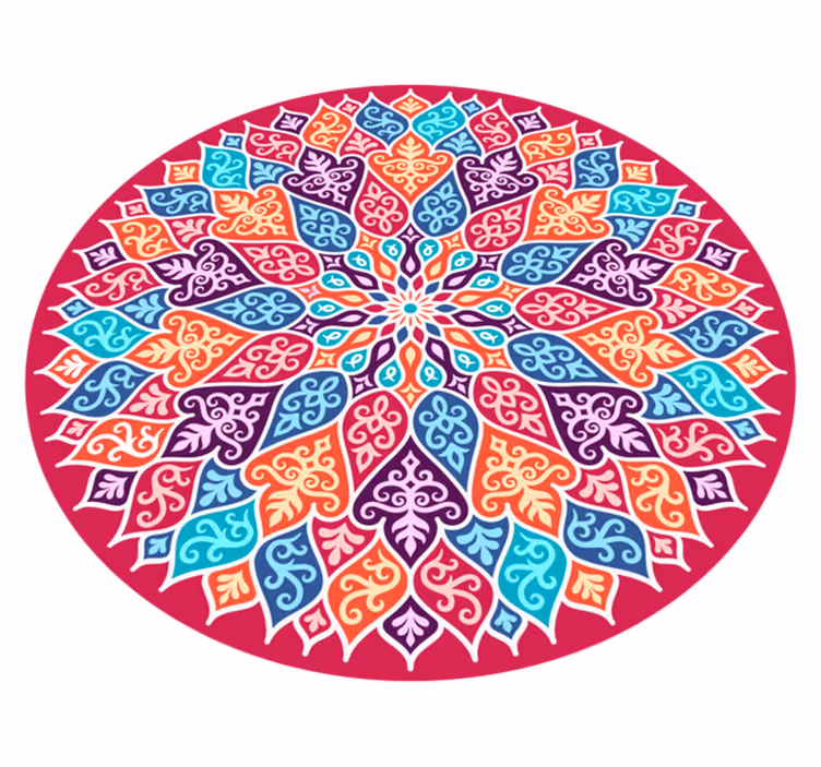 Colorful Mandala Motif mandala vinyl rug - TenStickers