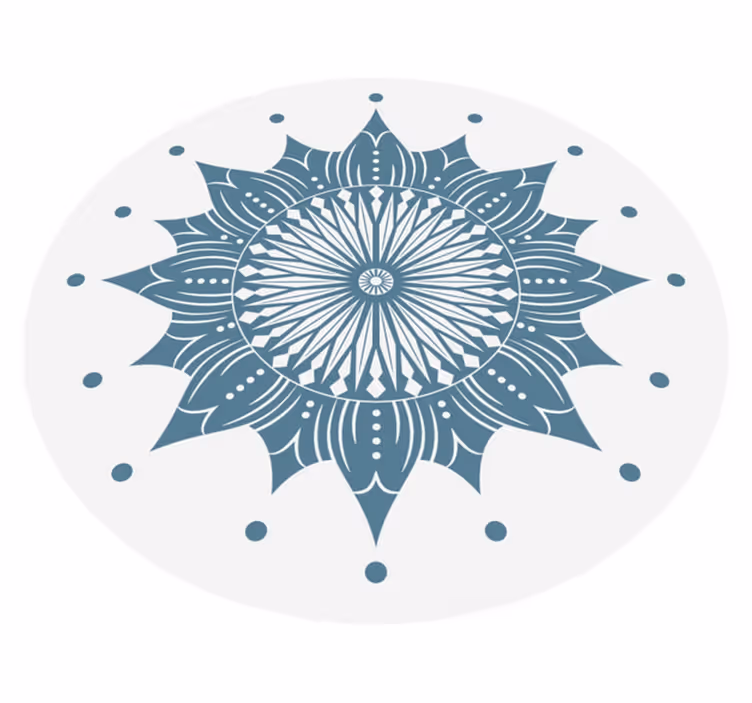 Turquoise mandala mandala vinyl rug - TenStickers