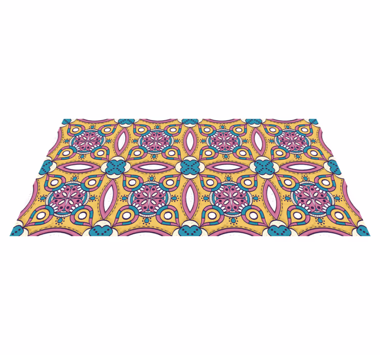 Floral Motif Ensemble flower vinyl rug - TenStickers