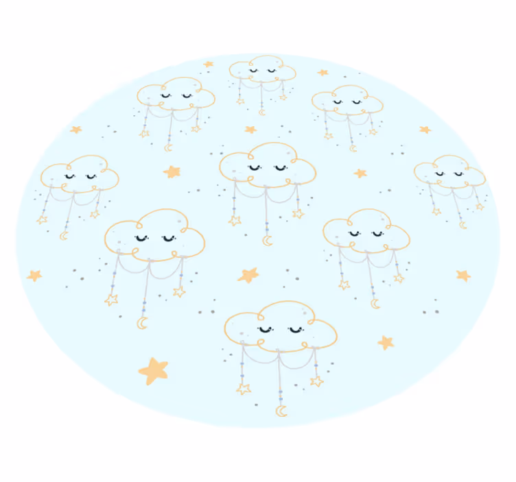 Dreamy Cloudscape nursery vinyl rug - TenStickers