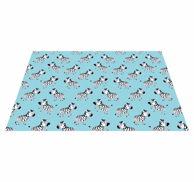 Cartoon Zebras kids vinyl rug - TenStickers
