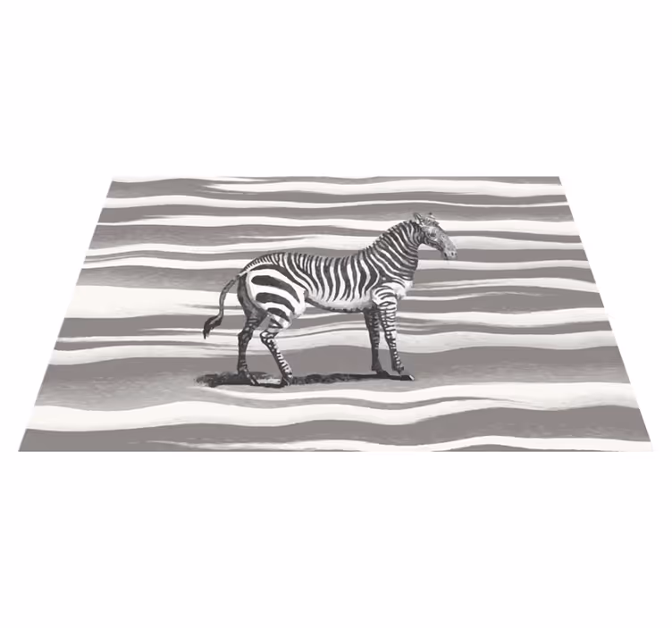 Vintage Zebra Illustration vinyl rug - TenStickers