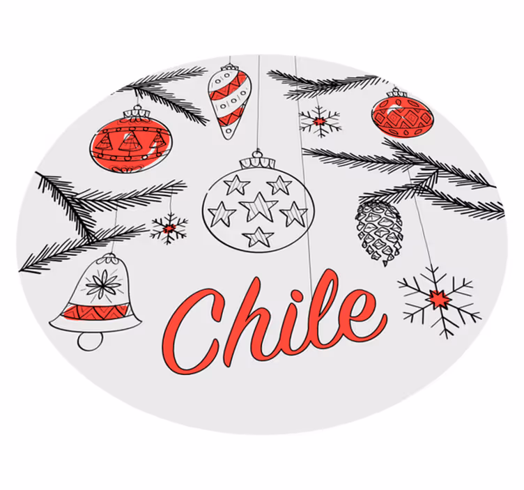 Christmas design with Chile flag custom rug - TenStickers