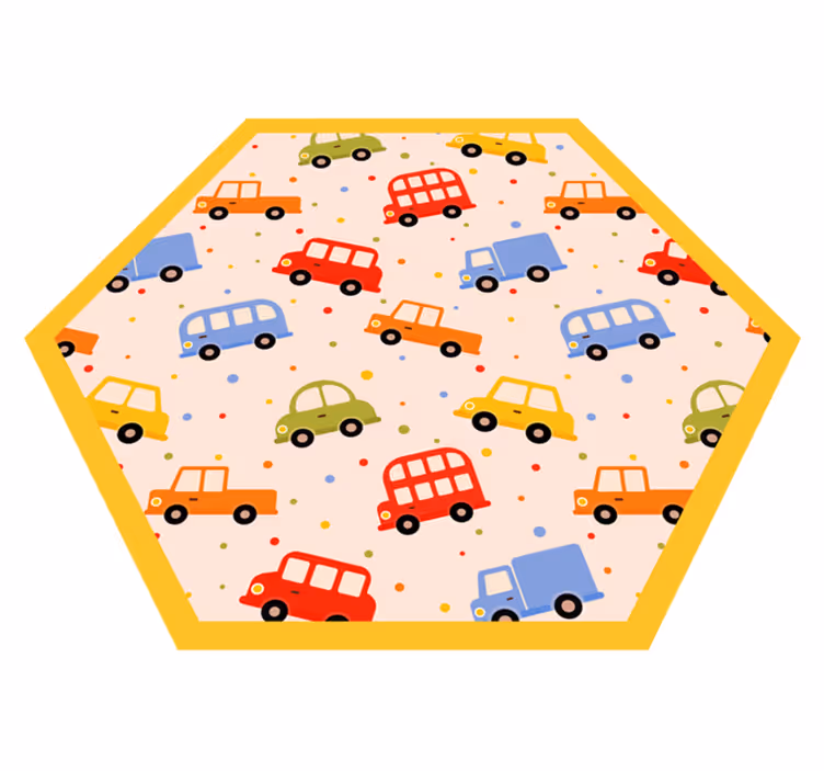 Playful Transportation vinyl rug - TenStickers