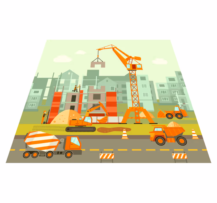 Construction Playground kids vinyl rug - TenStickers