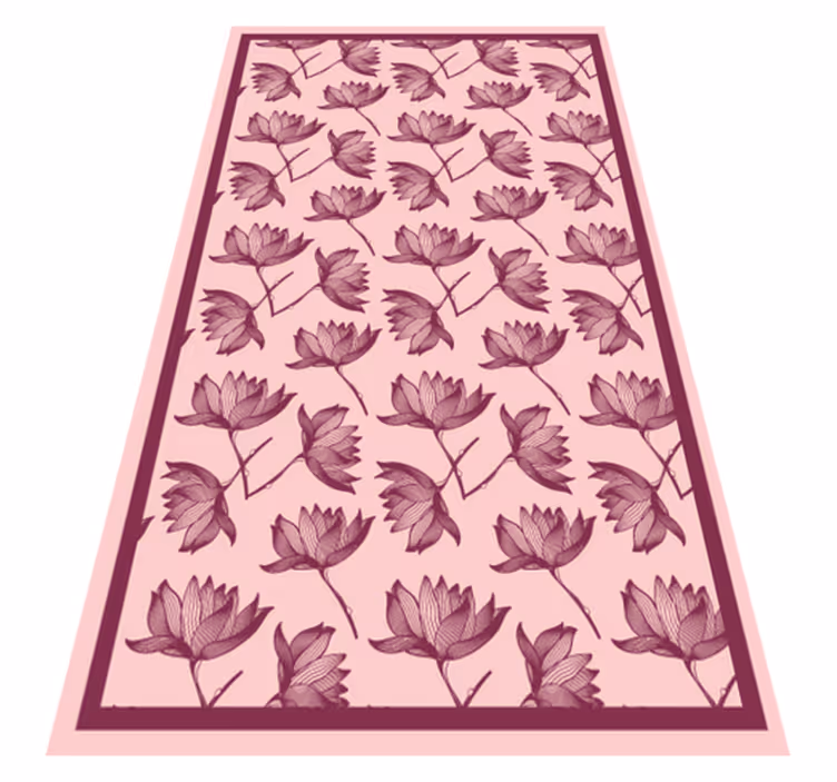 Floral Pattern Decor flower vinyl rug - TenStickers