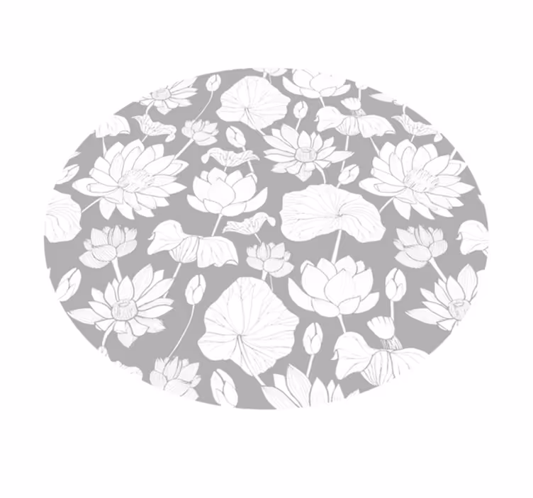 Floral Monochrome flower vinyl rug - TenStickers