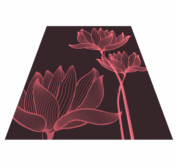 Floral Contrast flower vinyl rug - TenStickers