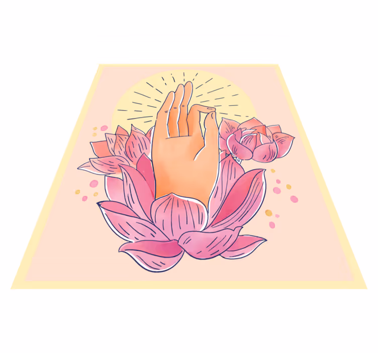 Spiritual Blossom Illustration mandala vinyl rug - TenStickers