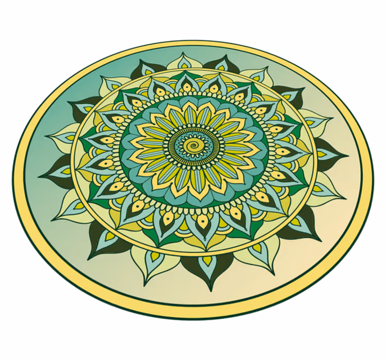 Mandala vinyl rug in lively mandala design - TenStickers