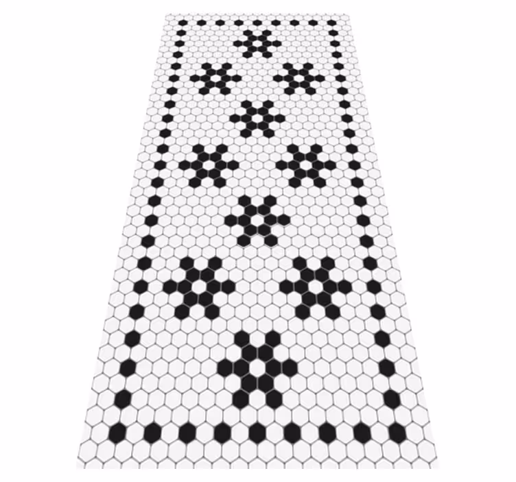Black and white mosaic tile carpet - TenStickers
