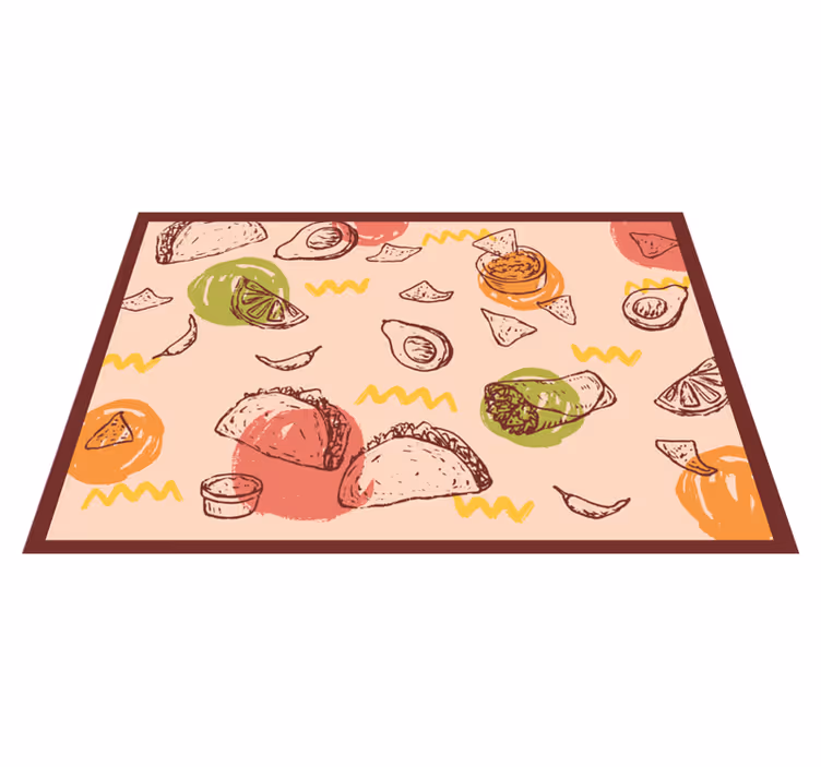 Cute cartoon taco kitchen floor tiles - TenStickers