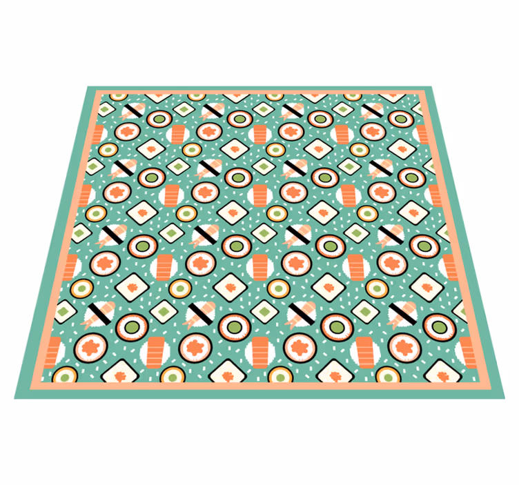 Cute cartoon rice  kitchen floor tiles - TenStickers