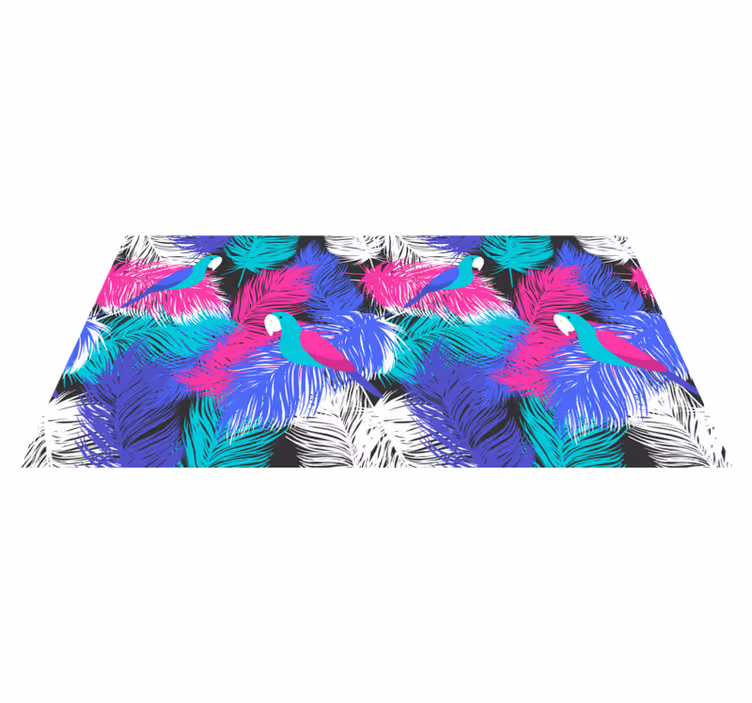 Parrot feathers animal print vinyl rug - TenStickers