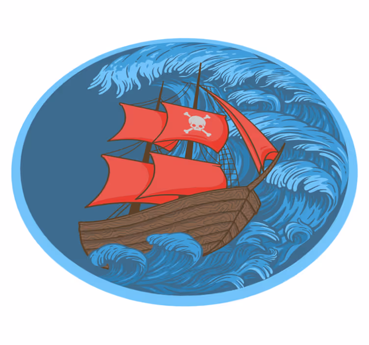 Pirate ship  kids vinyl rug - TenStickers