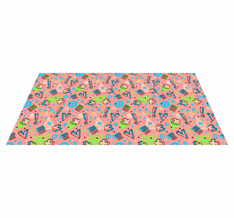 Playful Geometrics vinyl rug - TenStickers