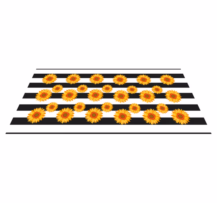 Sunflowers and stripes  floral rug - TenStickers