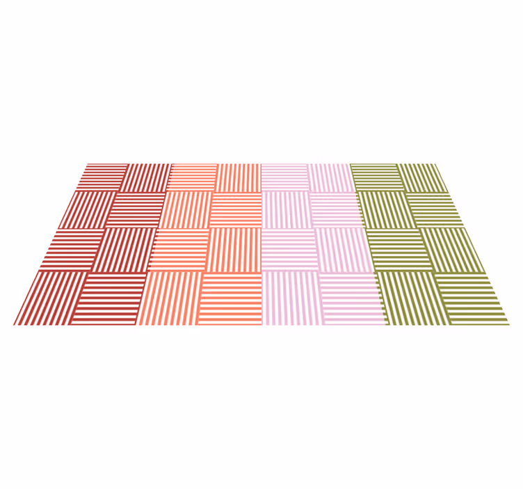 Striped Color Blocks stripes vinyl rug - TenStickers