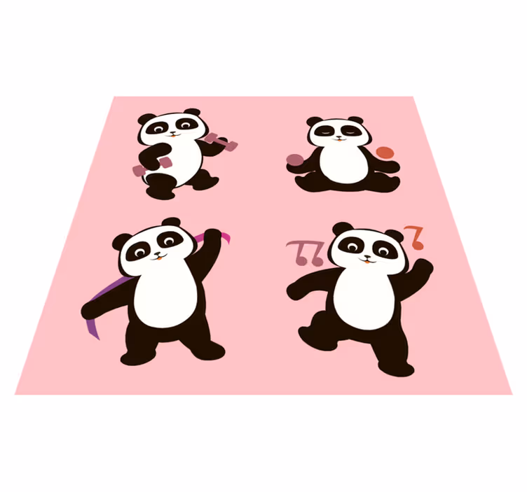 Fitness Panda animal vinyl rug - TenStickers