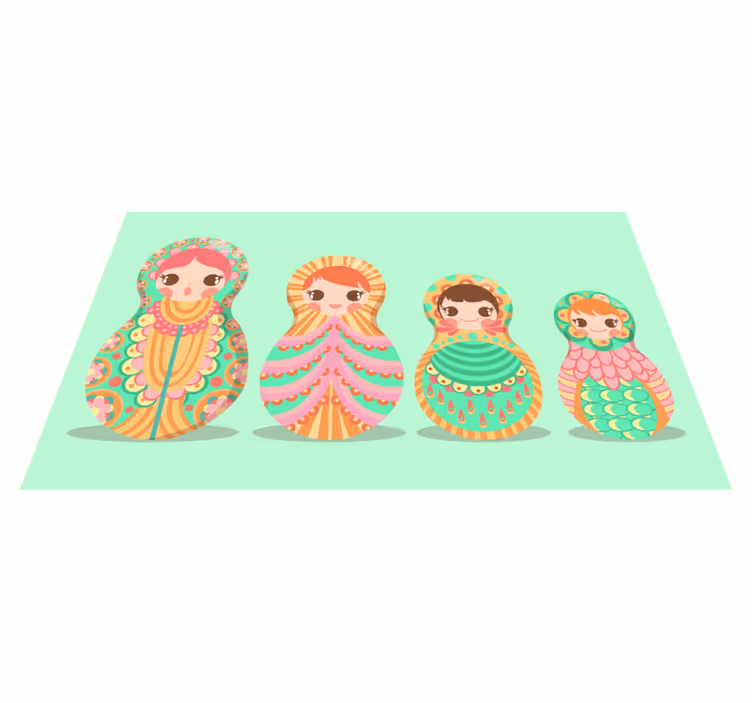 Russian doll polka dots kids vinyl rug - TenStickers