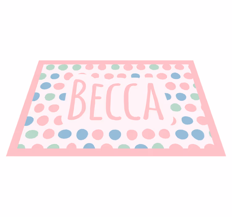 Personalized Polka Dots custom vinyl rug - TenStickers