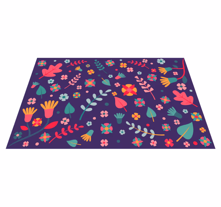 Floral Color Burst flower vinyl rug - TenStickers