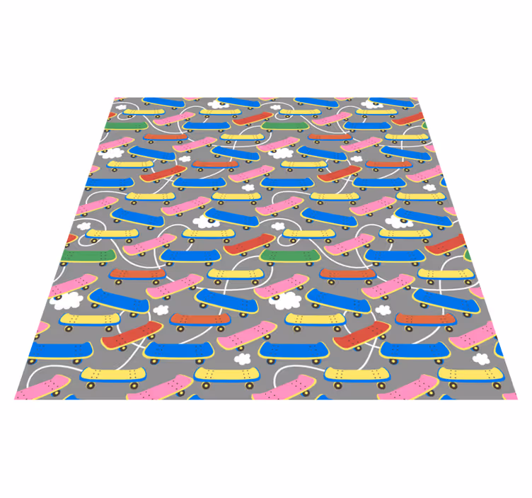Skateboard Pattern vinyl rug - TenStickers
