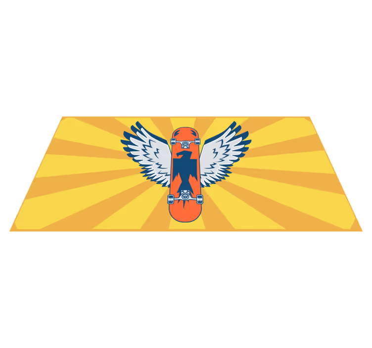 Skateboard Wings Decor vinyl rug - TenStickers