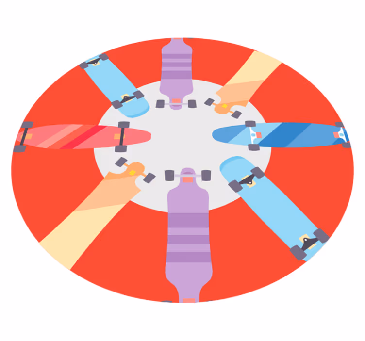 Types of skateboard teen vinyl rug - TenStickers