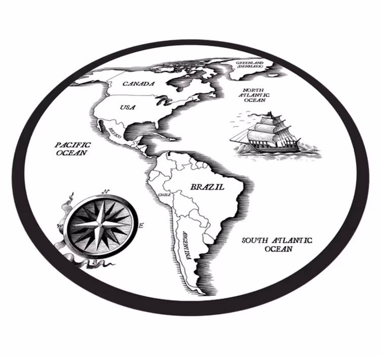 AMERICAN CONTINENT world map rug - TenStickers