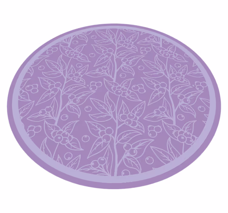 Lavender berry branches flower vinyl rug - TenStickers