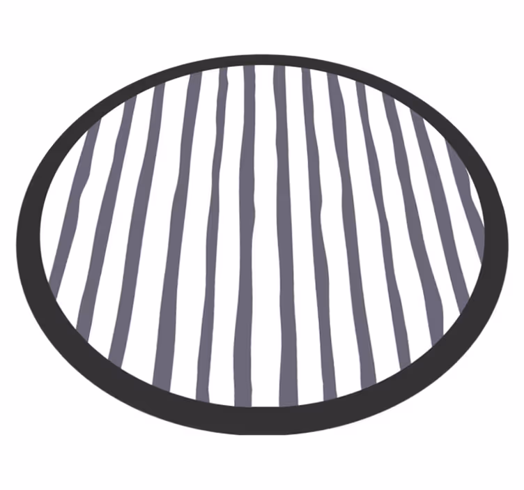 Striped Oval Motif stripes vinyl rug - TenStickers