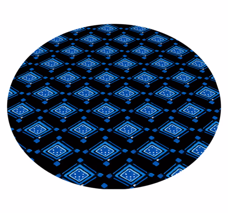 Black and Blue Nordic vinyl rug - TenStickers