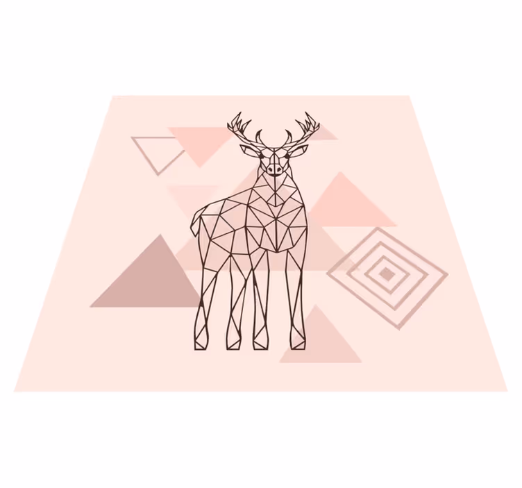 Geometric deer art bedroom vinyl rug - TenStickers