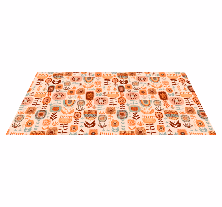 NATURAL FLORAL PATTERNS flower vinyl rug - TenStickers