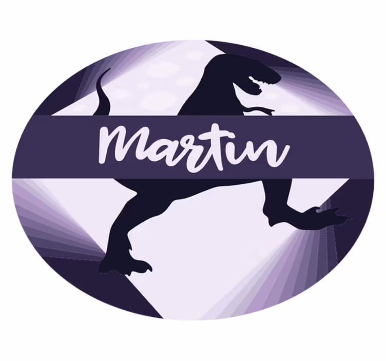 Velociraptor with name vinyl rug - TenStickers