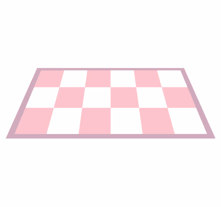 Pink and white squares vinyl rug - TenStickers