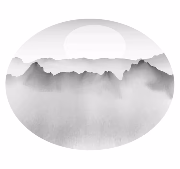Gray mountains ink nature vinyl rug - TenStickers