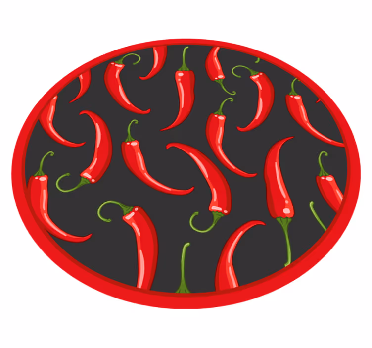 Red hot chilli peppers kitchen floor tiles - TenStickers