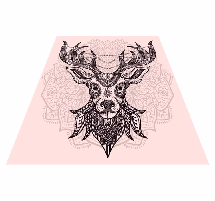 Grey stag motif animal vinyl rug - TenStickers