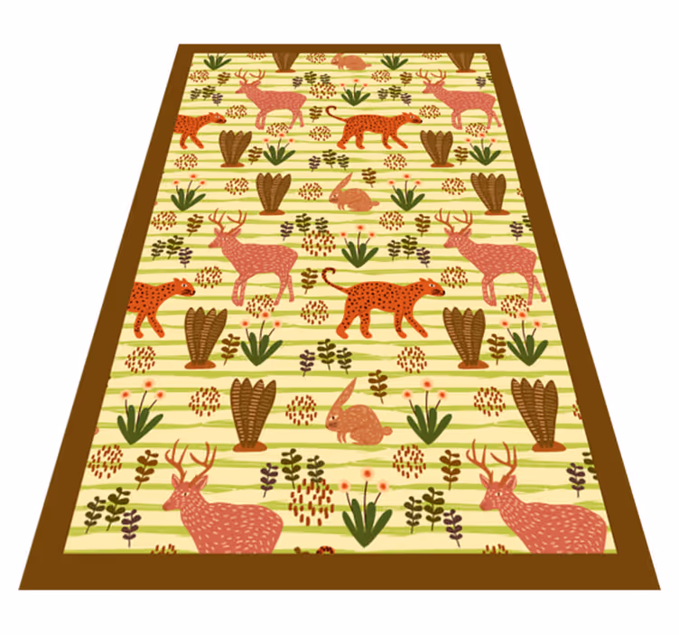 Safari Wildlife Pattern animal vinyl rug - TenStickers