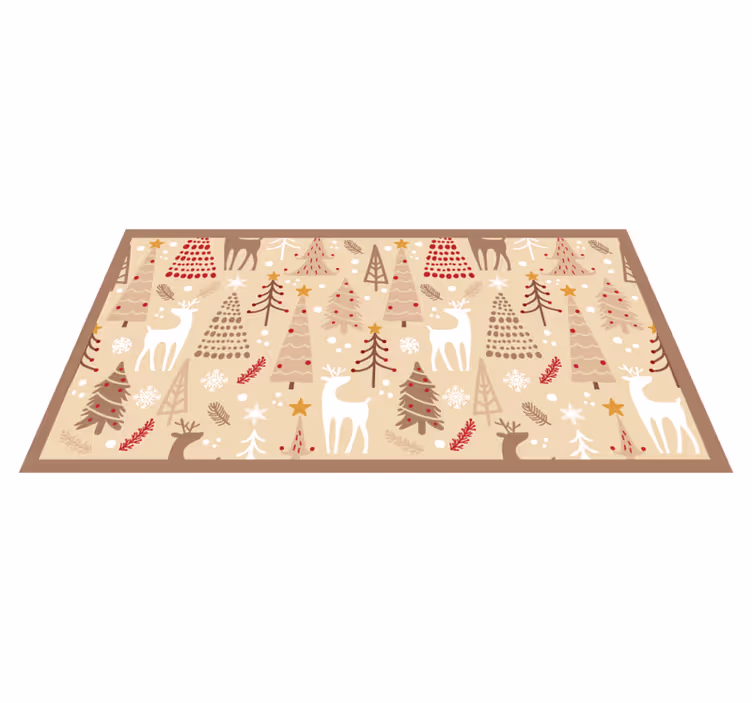 Festive Woodland Scene nordic vinyl rug - TenStickers